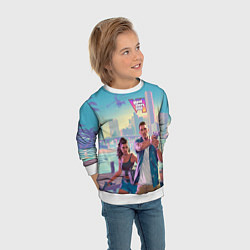 Свитшот детский Лусия Каминос и Джейсон Дюваль из Gta 6, цвет: 3D-белый — фото 2