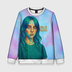 Свитшот детский Билли Айлиш из мозаики, цвет: 3D-белый