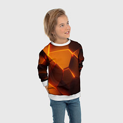 Свитшот детский Оранжевые объемные пластины, цвет: 3D-белый — фото 2