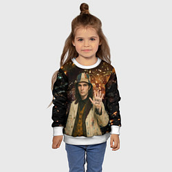 Свитшот детский Bones в панаме, цвет: 3D-белый — фото 2