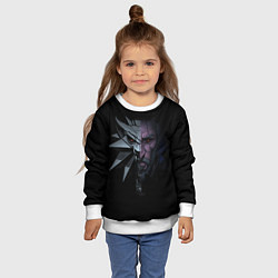 Свитшот детский Рожденный в Битве - Ведьмак 3, цвет: 3D-белый — фото 2