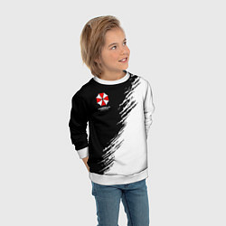 Свитшот детский Umbrella Corp - black and white, цвет: 3D-белый — фото 2