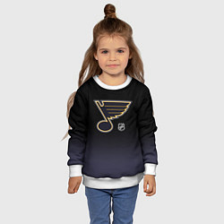 Свитшот детский Сент Луис Блюз - градиент, цвет: 3D-белый — фото 2
