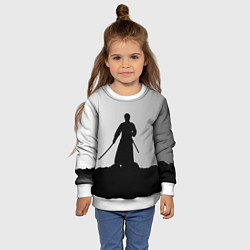 Свитшот детский Самурай в поле, цвет: 3D-белый — фото 2