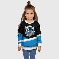 Свитшот детский Даллас Маверикс - линии, цвет: 3D-белый — фото 2