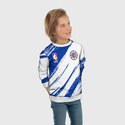 Свитшот детский Клипперс - синяя краска, цвет: 3D-белый — фото 2