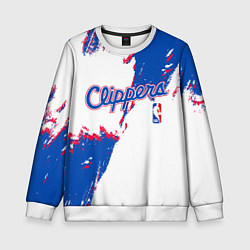 Свитшот детский Клипперс - разлитая краска, цвет: 3D-белый