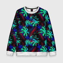 Свитшот детский Palm neon, цвет: 3D-белый