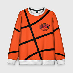 Свитшот детский Майами Хит - баскетболная разметка, цвет: 3D-белый