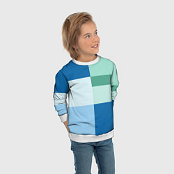 Свитшот детский Мятное небо колор-блок, цвет: 3D-белый — фото 2