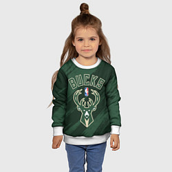 Свитшот детский Милуоки Бакс - цвета команды, цвет: 3D-белый — фото 2