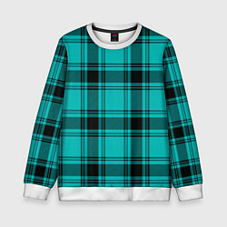 Свитшот детский Checkered blue, цвет: 3D-белый