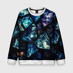 Свитшот детский Текстура драгоценных камней, цвет: 3D-белый