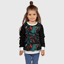 Свитшот детский Демоны Они - нейроарт, цвет: 3D-белый — фото 2