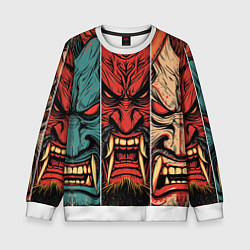 Свитшот детский Demons Oni - neuroart, цвет: 3D-белый