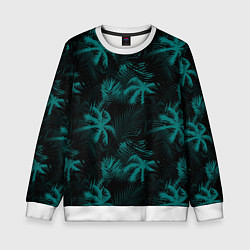 Свитшот детский Palm light blue dark, цвет: 3D-белый