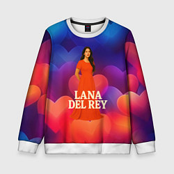 Детский свитшот Lana Del Rey на фоне сердечек