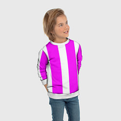 Свитшот детский Color white pink line, цвет: 3D-белый — фото 2