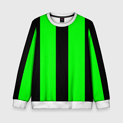 Свитшот детский Color green black line, цвет: 3D-белый