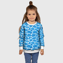 Свитшот детский Волновая рябь на поверхности воды паттерн, цвет: 3D-белый — фото 2