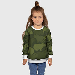 Свитшот детский Камуфляж из капибар, цвет: 3D-белый — фото 2