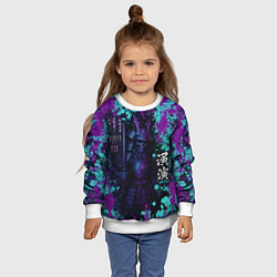 Свитшот детский Неоновый призрак самурая, цвет: 3D-белый — фото 2