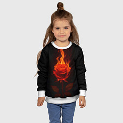 Свитшот детский Flaming rose, цвет: 3D-белый — фото 2