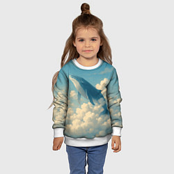 Свитшот детский Кит в облаках, цвет: 3D-белый — фото 2