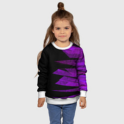 Свитшот детский Color purple black stripes, цвет: 3D-белый — фото 2