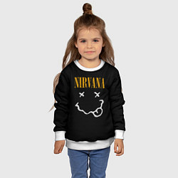 Свитшот детский Nirvana rock music, цвет: 3D-белый — фото 2