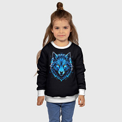 Свитшот детский Волк в красках, цвет: 3D-белый — фото 2
