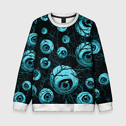 Свитшот детский Синие глаза, цвет: 3D-белый