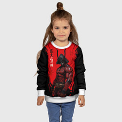 Свитшот детский Демон Они самурай, цвет: 3D-белый — фото 2
