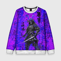 Свитшот детский Призрак самурай - неоновые краски, цвет: 3D-белый