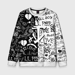 Свитшот детский Doom x liil peep pattern black, цвет: 3D-белый
