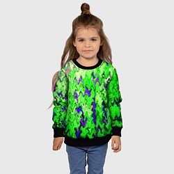 Свитшот детский Ярко-зелёный стекающая абстаркция, цвет: 3D-черный — фото 2