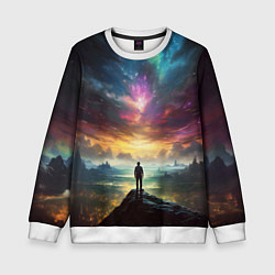 Свитшот детский Shocking the cosmos, цвет: 3D-белый