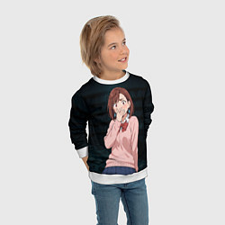 Свитшот детский Испуганная Сиратори Айра, цвет: 3D-белый — фото 2