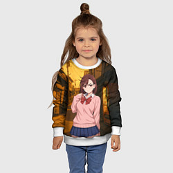 Свитшот детский Недовольная Сиратори Айра, цвет: 3D-белый — фото 2