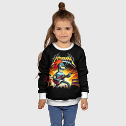 Свитшот детский Bender is a hard rock guitarist - Futurama, цвет: 3D-белый — фото 2