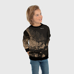Свитшот детский Dream on тёмно-коричневый, цвет: 3D-черный — фото 2