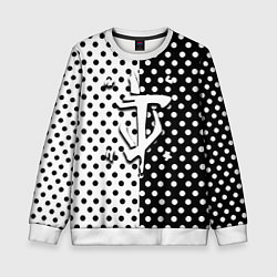 Детский свитшот Doom точки черно белые