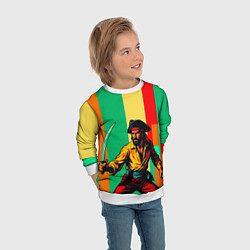 Свитшот детский Пират поп-арт, цвет: 3D-белый — фото 2
