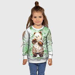 Свитшот детский Акварельный мишка, цвет: 3D-белый — фото 2