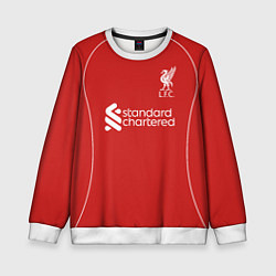 Свитшот детский Салах, Ливепрпуль домашняя форма 2025 2026, цвет: 3D-белый