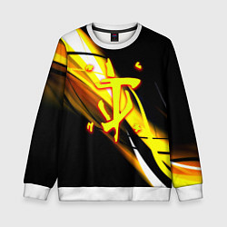 Свитшот детский Doom геометрия из полос, цвет: 3D-белый