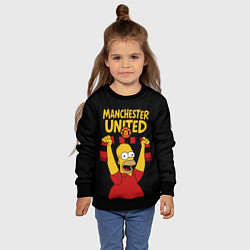 Свитшот детский Манчестер Юнайтед и Гомер Симпсон, цвет: 3D-черный — фото 2