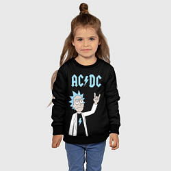 Свитшот детский ACDC и Рик Санчес из Рик и Морти, цвет: 3D-черный — фото 2