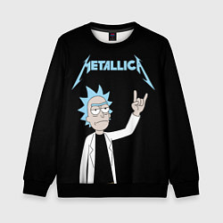 Свитшот детский Metallica и Рик рокер из Рик и Морти, цвет: 3D-черный