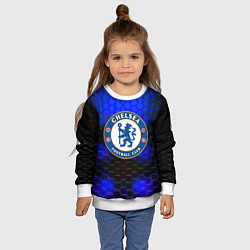Свитшот детский Chelsea соты неоновые, цвет: 3D-белый — фото 2